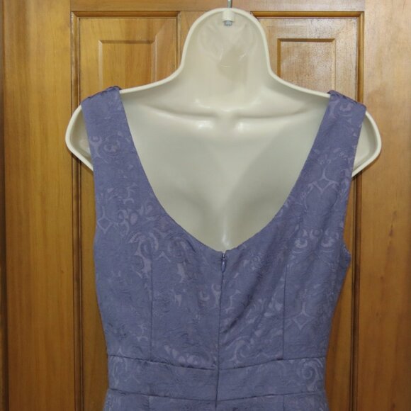Lindy Bop Amethyst Sheath Dress Lined Quiet Luxury Sleeveless Bow Size 6 - Picture 7 of 9